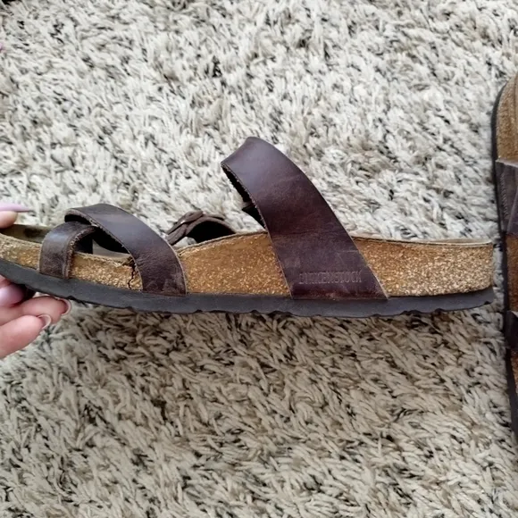 Birkenstock mayari brown leather sandals sz 38/7,5