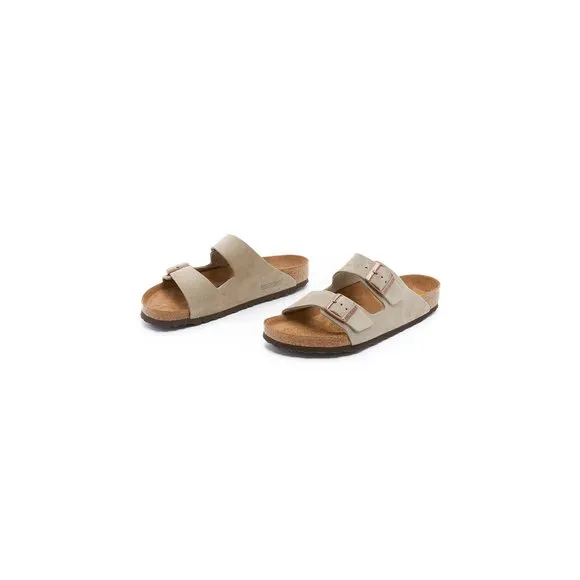 BIRKENSTOCK MEN'S SOFT ARIZONA SUEDE SANDALS, TAUPE, TAN, 9 MEDIUM US