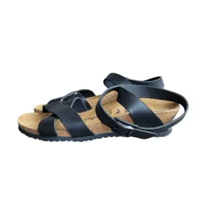 BIRKENSTOCK Papillio Black Lola Natural Sandals 39 L:8 M:6 Narrow