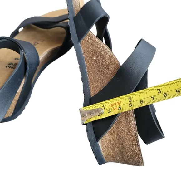 BIRKENSTOCK Papillio Black Lola Natural Sandals 39 L:8 M:6 Narrow