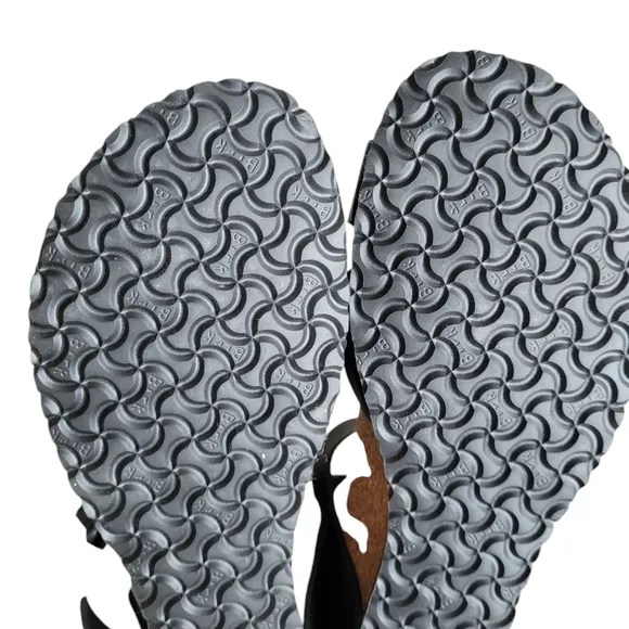 BIRKENSTOCK Papillio Black Lola Natural Sandals 39 L:8 M:6 Narrow