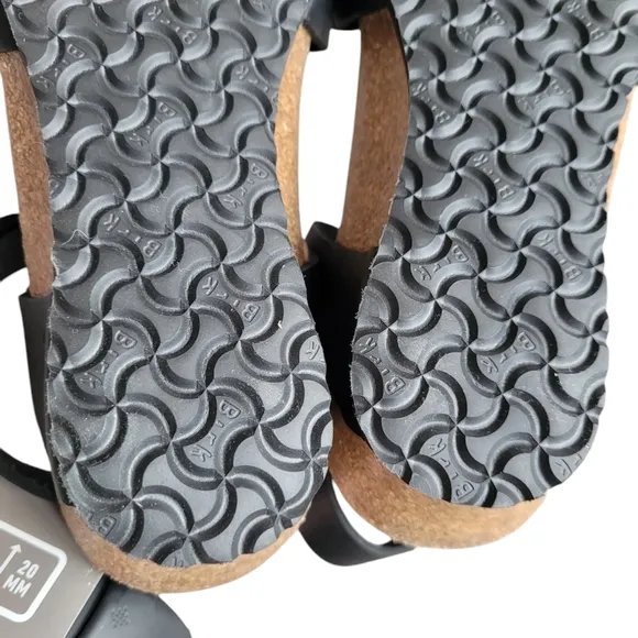 BIRKENSTOCK Papillio Black Lola Natural Sandals 39 L:8 M:6 Narrow