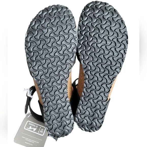 BIRKENSTOCK Papillio Black Lola Natural Sandals 39 L:8 M:6 Narrow