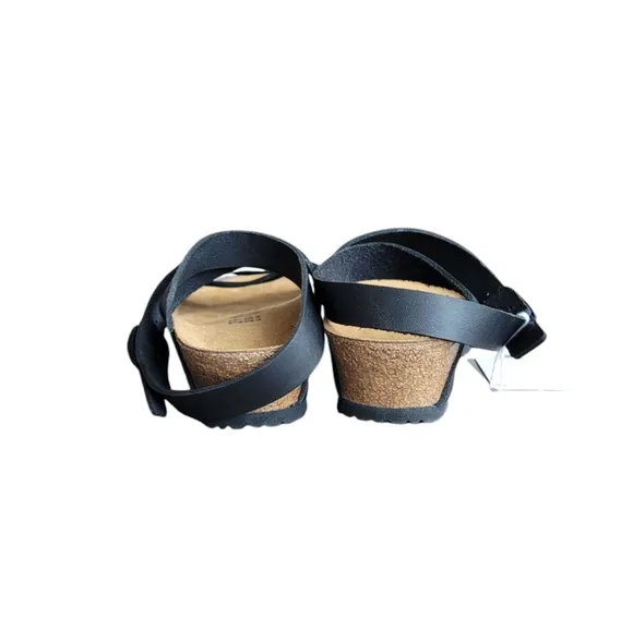 BIRKENSTOCK Papillio Black Lola Natural Sandals 39 L:8 M:6 Narrow