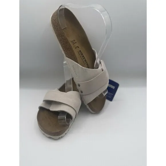 Birkenstock Sandals Unisex Oita Suede Leather Antique White City US 10 EU 41 New