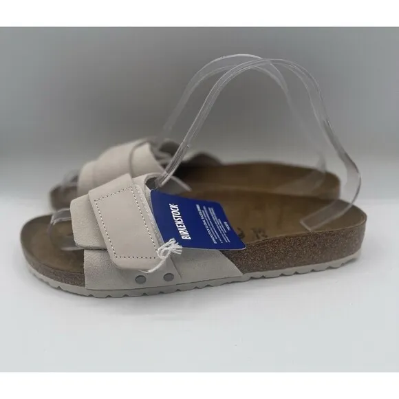 Birkenstock Sandals Unisex Oita Suede Leather Antique White City US 10 EU 41 New