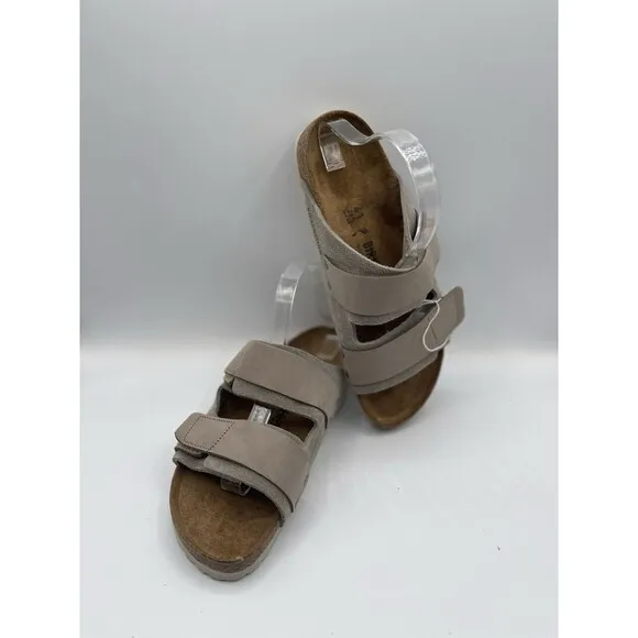 Birkenstock Sandals Unisex Taupe Uji Nubuck Suede Leather Retro US 10  EU 41 New