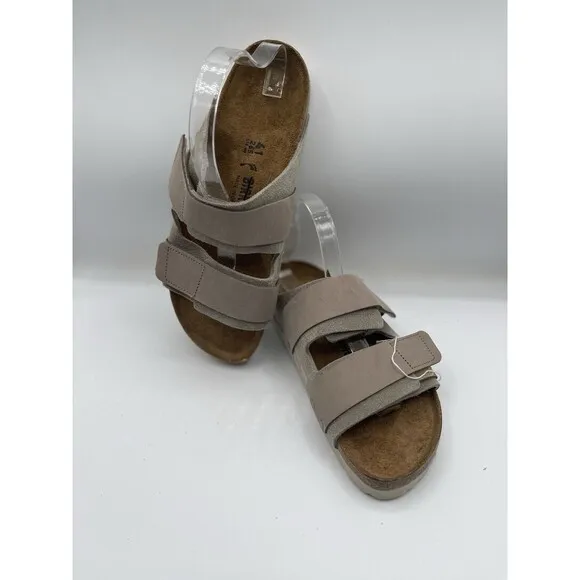 Birkenstock Sandals Unisex Taupe Uji Nubuck Suede Leather Retro US 10  EU 41 New