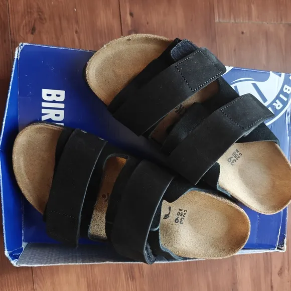 Birkenstock Uji Black Suede Sandals