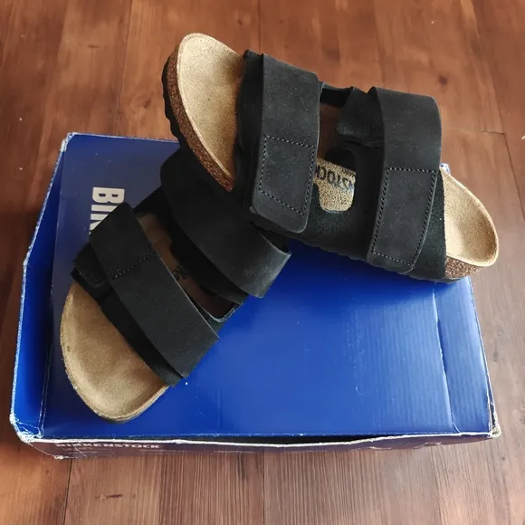 Birkenstock Uji Black Suede Sandals