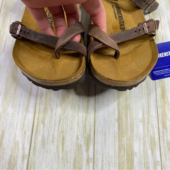 Birkenstock Yara Brown Habana Oiled Suede Leather Sandals