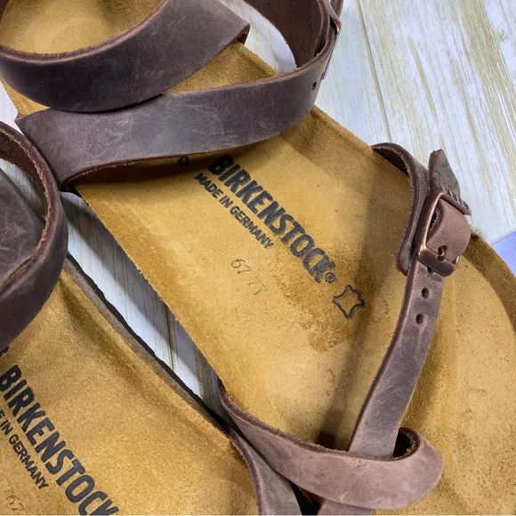Birkenstock Yara Brown Habana Oiled Suede Leather Sandals