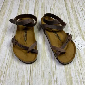 Birkenstock Yara Brown Habana Oiled Suede Leather Sandals