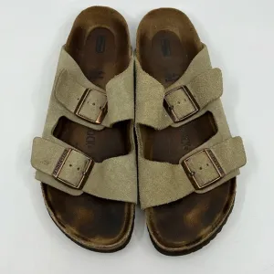 Birkenstock Arizona Tan Suede Strap Sandals EU Sz 41 Narrow US W 10 M 8 Soft FB