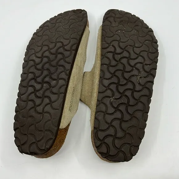 Birkenstock Arizona Tan Suede Strap Sandals EU Sz 41 Narrow US W 10 M 8 Soft FB