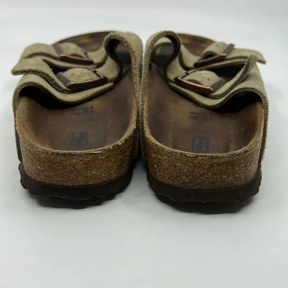 Birkenstock Arizona Tan Suede Strap Sandals EU Sz 41 Narrow US W 10 M 8 Soft FB