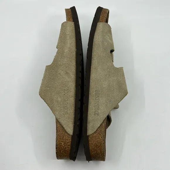 Birkenstock Arizona Tan Suede Strap Sandals EU Sz 41 Narrow US W 10 M 8 Soft FB