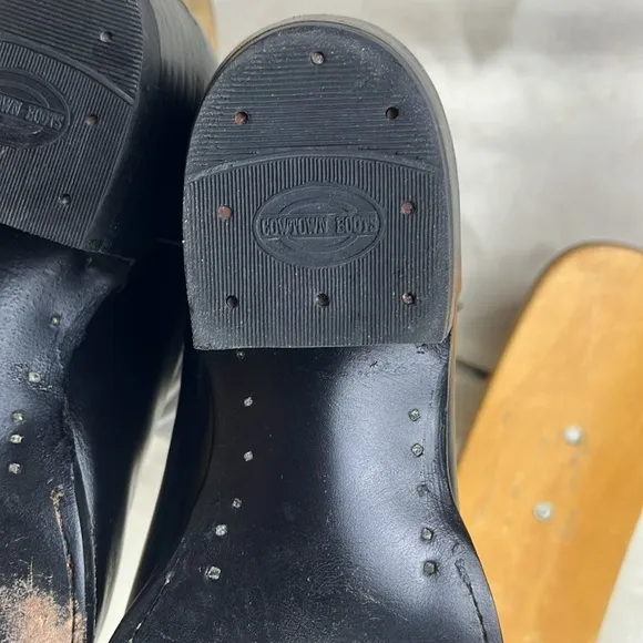 Black Cowtown Leather Soled Cowboy Boots