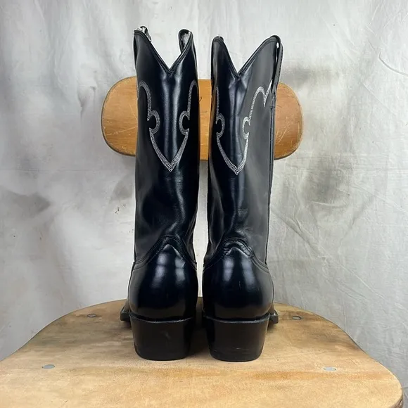 Black Cowtown Leather Soled Cowboy Boots