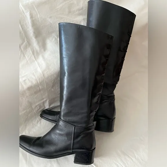 Black Heeled Boots with Classic Design
