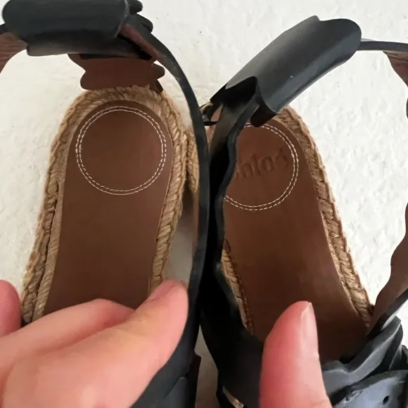 Black Scalloped Chloe Sandals