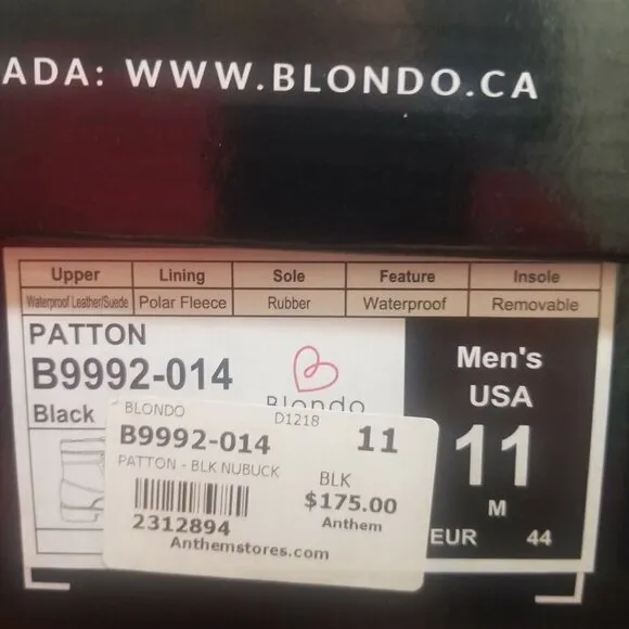 Blondo Men's Leather Ankle Boots Size 11 Black MSRP $175