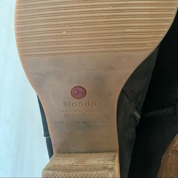 Blondo Norma Nubuck Waterproof Black Suede Ankle Boots