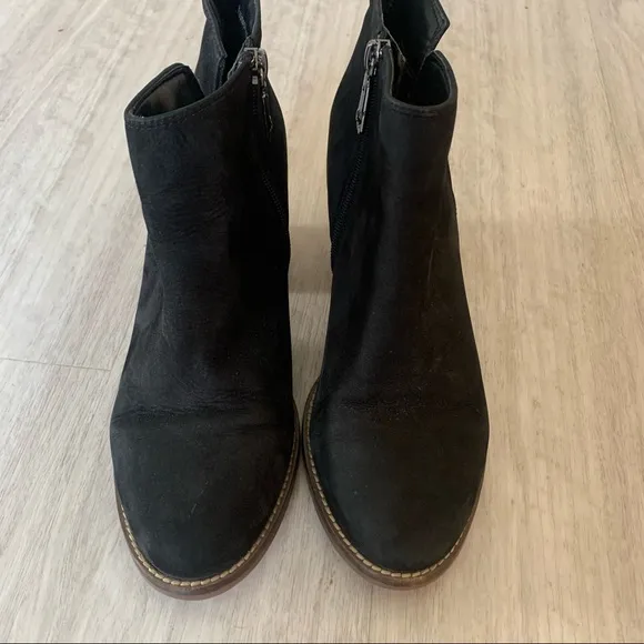 Blondo Norma Nubuck Waterproof Black Suede Ankle Boots