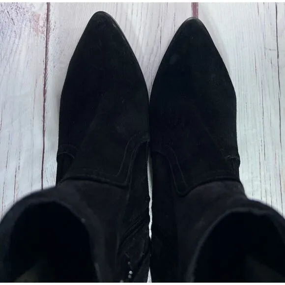 Blondo Women’s Sadie Ankle Boots Waterproof Chunky Heel Suede Leather Black 8.5