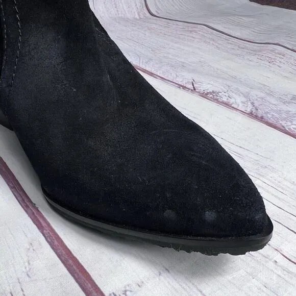 Blondo Women’s Sadie Ankle Boots Waterproof Chunky Heel Suede Leather Black 8.5