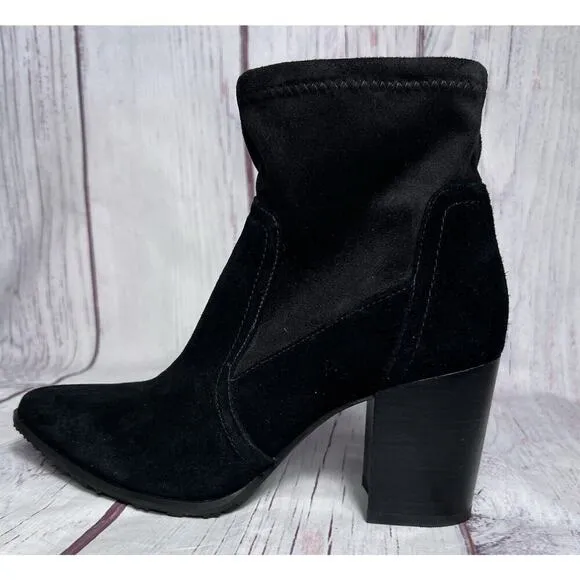 Blondo Women’s Sadie Ankle Boots Waterproof Chunky Heel Suede Leather Black 8.5