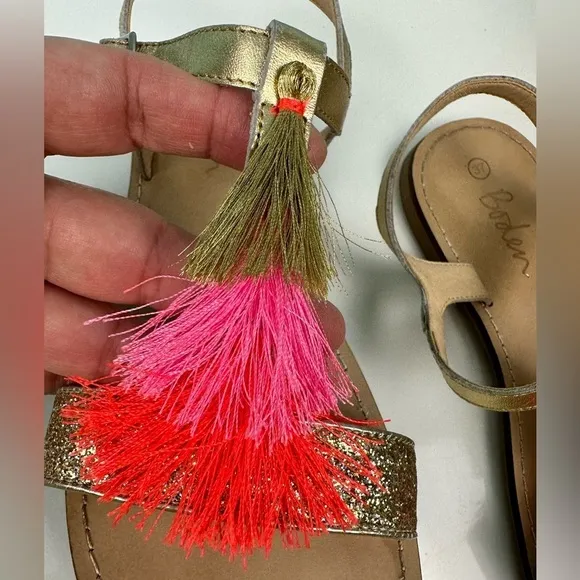 Boden girls leather tassels sandals size EU 37 (Size 5 US), great condition
