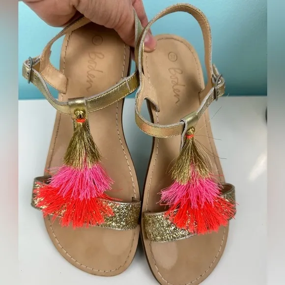 Boden girls leather tassels sandals size EU 37 (Size 5 US), great condition