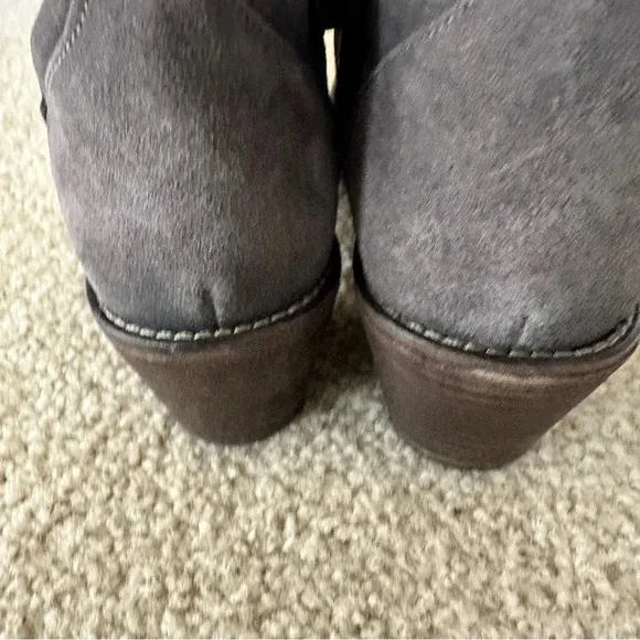 Boden Gray Suede Buckle Ankle Boots