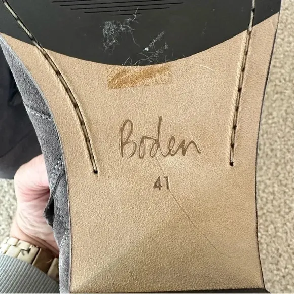 Boden Gray Suede Buckle Ankle Boots