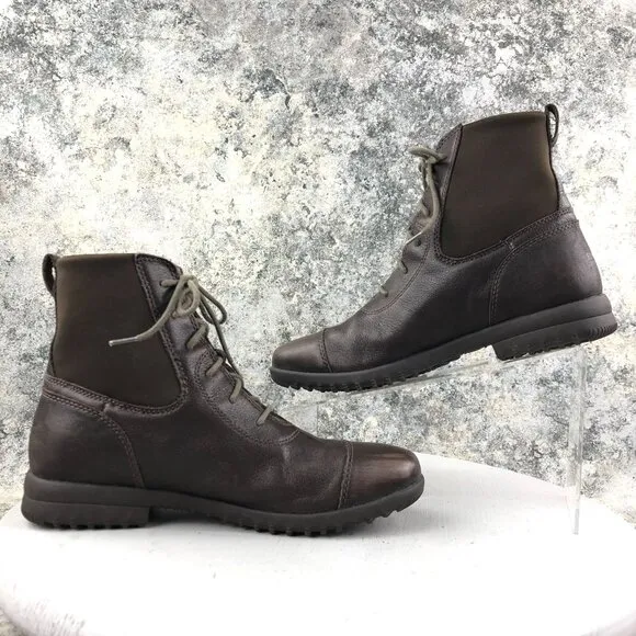 Bogs Womens Size 9 Alexandria Lace Up Brown Leather Waterproof Ankle Boots 71578