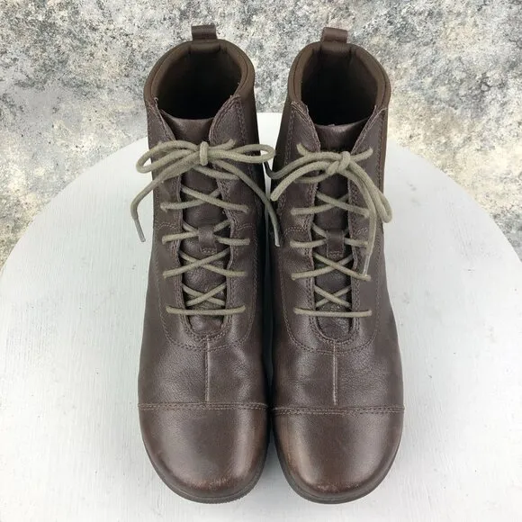 Bogs Womens Size 9 Alexandria Lace Up Brown Leather Waterproof Ankle Boots 71578