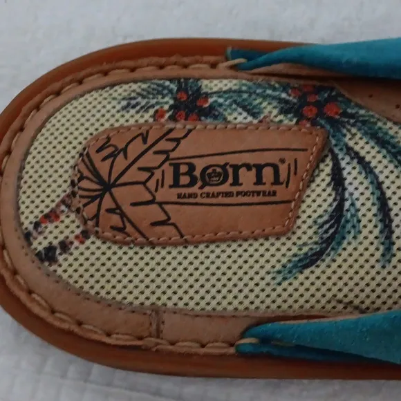 Born Blue Leather Sandals (NWOT) Size 10