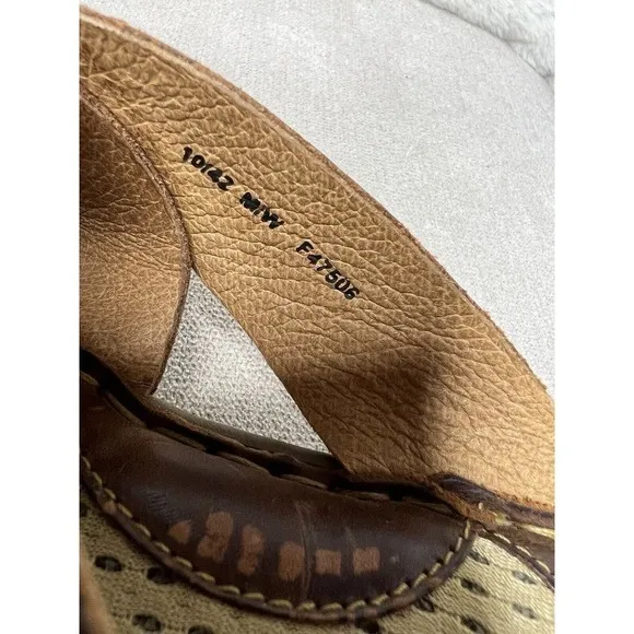 Born Hayka Sedona Leather Brown Slip On Sandals Womens Size 10