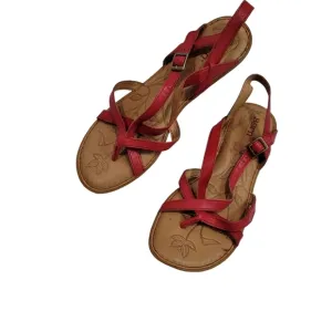 Born Red Leather Criss Cross Sandals Size  10 M