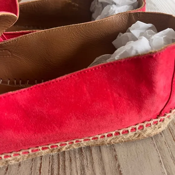 Bougeotte suede and jute loafers salmon size 10 made in Spain