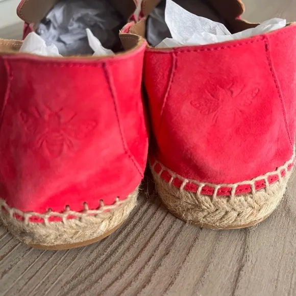 Bougeotte suede and jute loafers salmon size 10 made in Spain