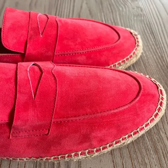 Bougeotte suede and jute loafers salmon size 10 made in Spain