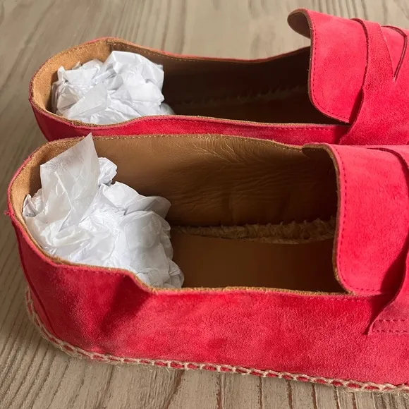 Bougeotte suede and jute loafers salmon size 10 made in Spain