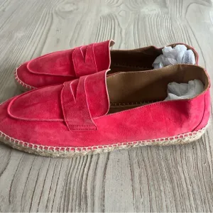 Bougeotte suede and jute loafers salmon size 10 made in Spain
