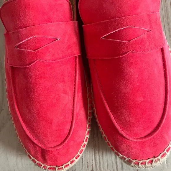 Bougeotte suede and jute loafers salmon size 10 made in Spain