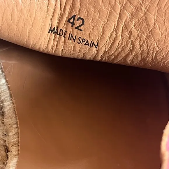Bougeotte suede and jute loafers salmon size 10 made in Spain