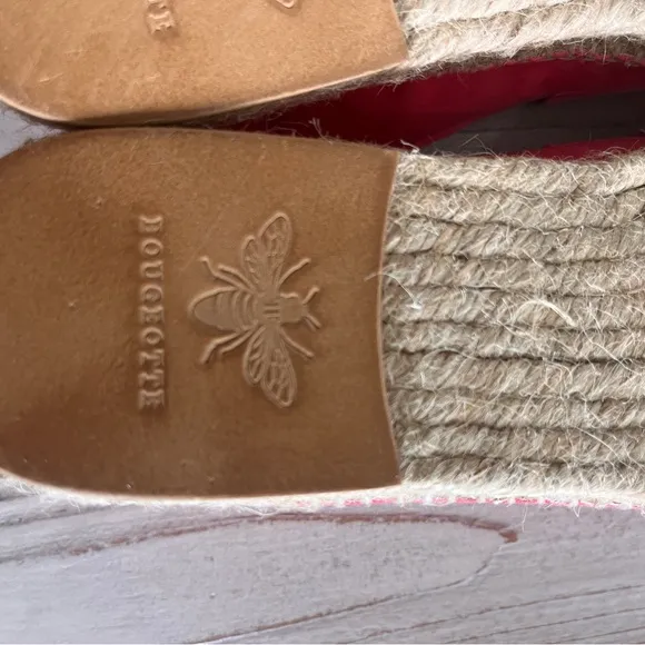 Bougeotte suede and jute loafers salmon size 10 made in Spain