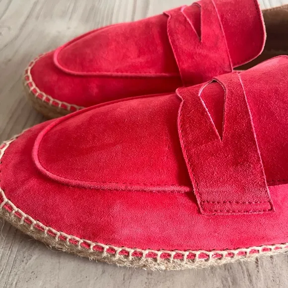 Bougeotte suede and jute loafers salmon size 10 made in Spain