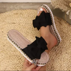 Bow Open Toe Platform Sandals